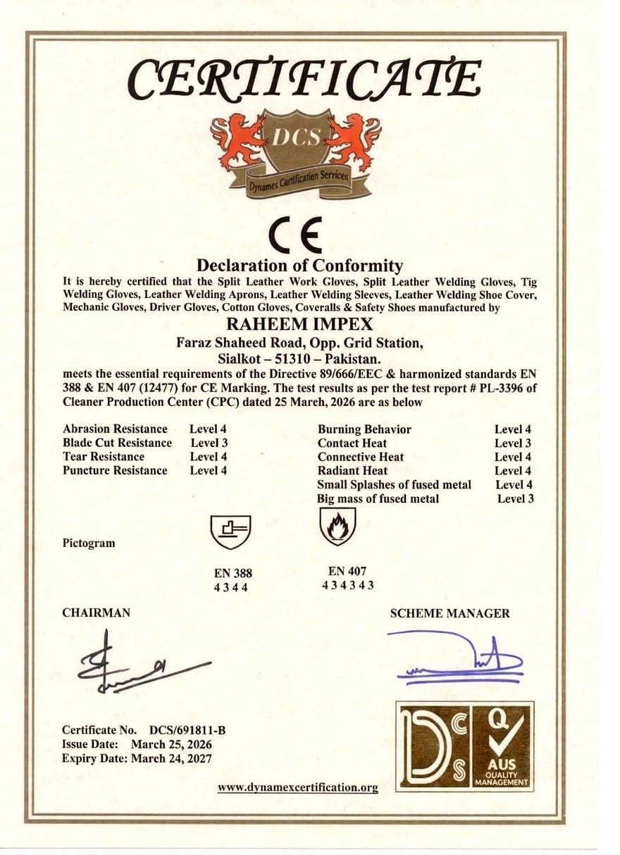 Raheem Impex CE certification document